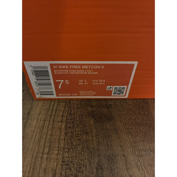 Nike Free Metcon 6 White Pink Red Volt Women Size 7.5 Gym Shoes IB4526-100 - Picture 7 of 7